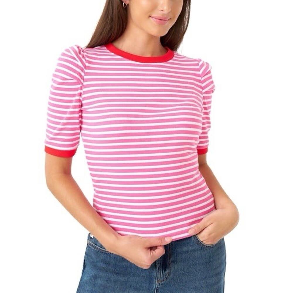 Rebecca Minkoff Striped Puff Sleeve Top Women’s XL